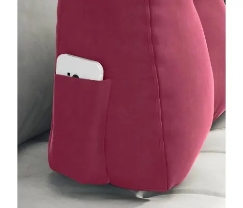 Atpakaļ Spilvens Vīna Sarkans 60 X 24 X 50 Cm Samts Vidaxl