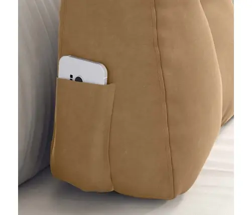 Atpakaļ Spilvens Brūna 60 X 24 X 50 Cm Samts Vidaxl