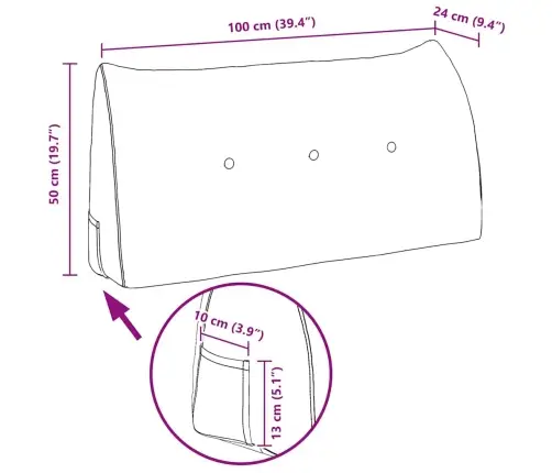Seljatugi Padi Cream 100 X 24 X 50 Cm Kangas