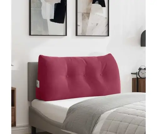 Atpakaļ Spilvens Vīna Sarkans 100 X 24 X 50 Cm Samts Vidaxl