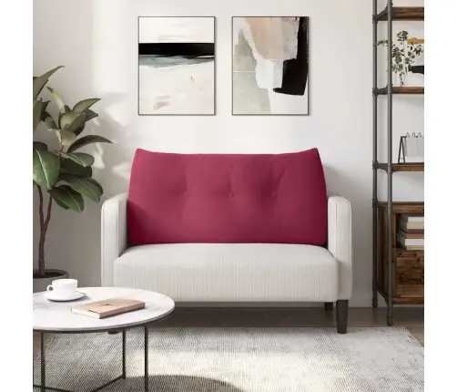 Atpakaļ Spilvens Vīna Sarkans 100 X 24 X 50 Cm Samts Vidaxl