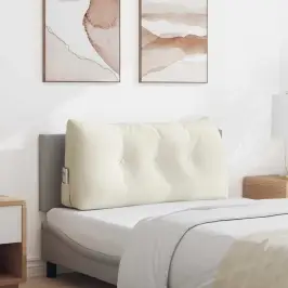 Atpakaļ Spilvens Krēmkrāsa 100 X 24 X 50 Cm Samts Vidaxl