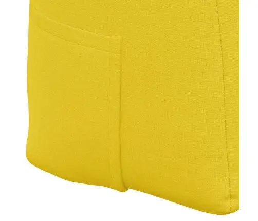Atpakaļ Spilvens Gaiši Dzeltena 120 X 24 X 50 Cm Audums Vidaxl