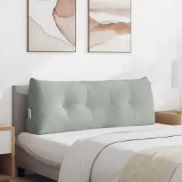 Atpakaļ Spilvens Gaiši Pelēks 120 X 24 X 50 Cm Samts Vidaxl