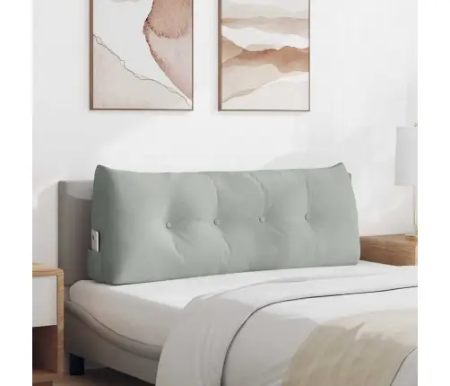 Atpakaļ Spilvens Gaiši Pelēks 120 X 24 X 50 Cm Samts Vidaxl