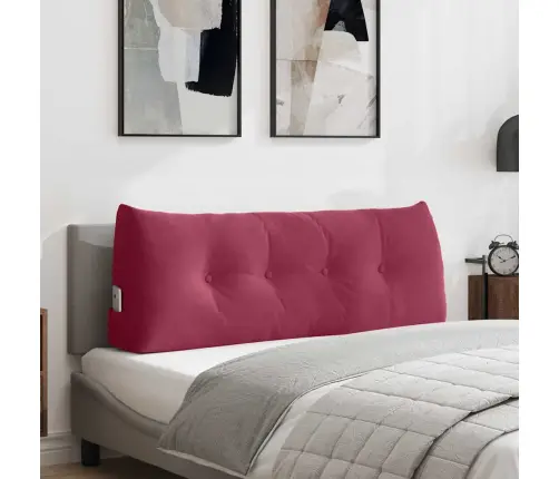 Atpakaļ Spilvens Vīna Sarkans 120 X 24 X 50 Cm Samts Vidaxl