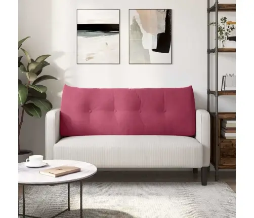 Atpakaļ Spilvens Vīna Sarkans 120 X 24 X 50 Cm Samts Vidaxl