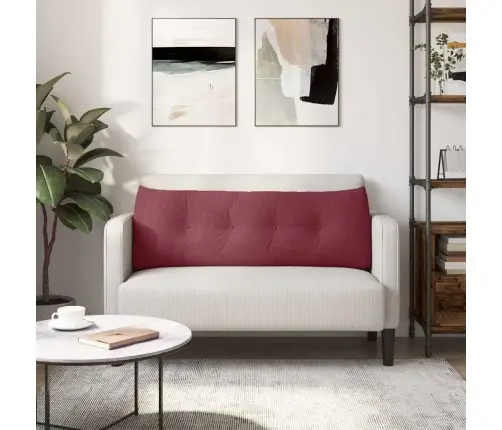 Atpakaļ Spilvens Vīna Sarkans 140 X 24 X 50 Cm Audums Vidaxl