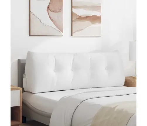 Atpakaļ Spilvens Balts 140 X 24 X 50 Cm Audums Vidaxl