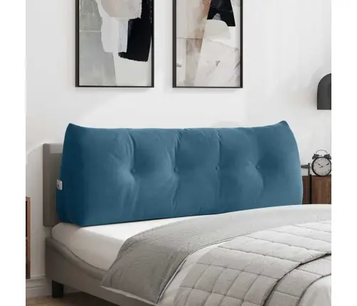 Atpakaļ Spilvens Zila 140 X 24 X 50 Cm Samts Vidaxl