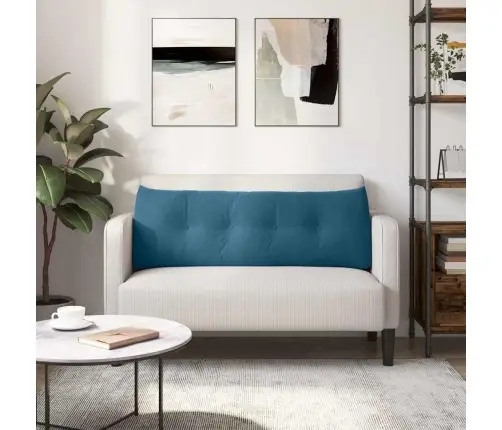 Atpakaļ Spilvens Zila 140 X 24 X 50 Cm Samts Vidaxl