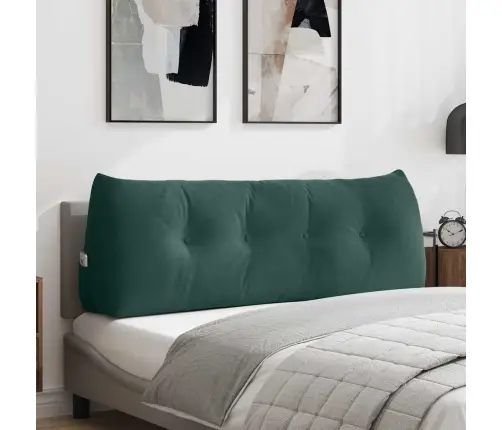 Atpakaļ Spilvens Tumši Zaļš 140 X 24 X 50 Cm Samts Vidaxl