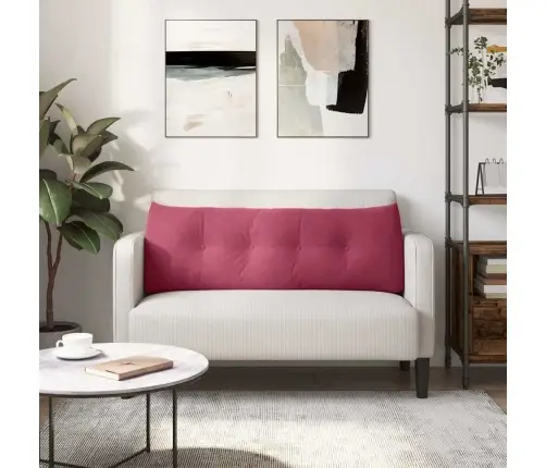 Atpakaļ Spilvens Vīna Sarkans 140 X 24 X 50 Cm Samts Vidaxl