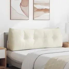 Atpakaļ Spilvens Krēmkrāsa 140 X 24 X 50 Cm Samts Vidaxl