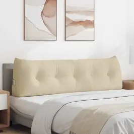 Atpakaļ Spilvens Krēmkrāsa 160 X 24 X 50 Cm Audums Vidaxl