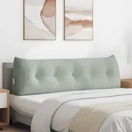 Atpakaļ Spilvens Gaiši Pelēks 160 X 24 X 50 Cm Samts Vidaxl