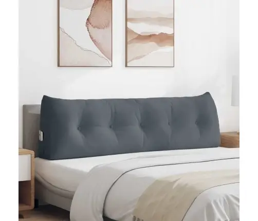 Atpakaļ Spilvens Tumši Pelēks 160 X 24 X 50 Cm Samts Vidaxl