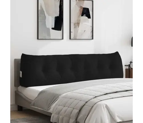 Atpakaļ Spilvens Melna 180 X 24 X 50 Cm Audums Vidaxl