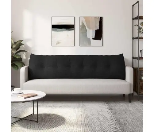 Atpakaļ Spilvens Melna 180 X 24 X 50 Cm Audums Vidaxl