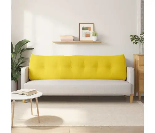 Atpakaļ Spilvens Gaiši Dzeltena 180 X 24 X 50 Cm Audums Vidaxl