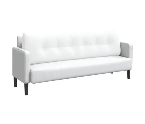 Atpakaļ Spilvens Balts 180 X 24 X 50 Cm Audums Vidaxl