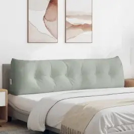 Atpakaļ Spilvens Gaiši Pelēks 180 X 24 X 50 Cm Samts Vidaxl