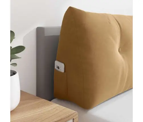 Atpakaļ Spilvens Brūna 200 X 24 X 50 Cm Samts Vidaxl