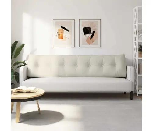 Atpakaļ Spilvens Krēmkrāsa 200 X 24 X 50 Cm Samts Vidaxl