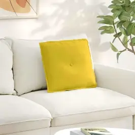 Atpakaļ Spilvens Dzeltena 50 X 45 Cm Korduroja Audums Vidaxl