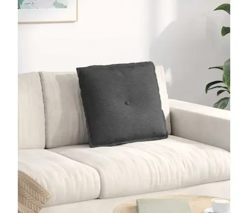 Atpakaļ Spilvens Tumši Pelēks 50 X 45 Cm Korduroja Audums Vidaxl