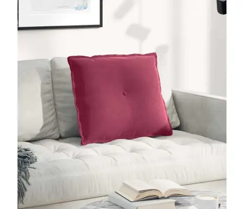 Atpakaļ Spilvens Vīna Sarkans 60 X 50 Cm Korduroja Audums Vidaxl