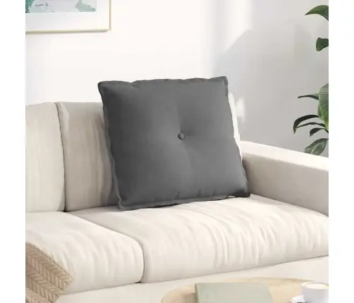 Atpakaļ Spilvens Tumši Pelēks 60 X 50 Cm Mikrofibra Vidaxl