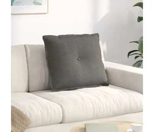 Atpakaļ Spilvens Gaiši Pelēks 60 X 50 Cm Korduroja Audums Vidaxl