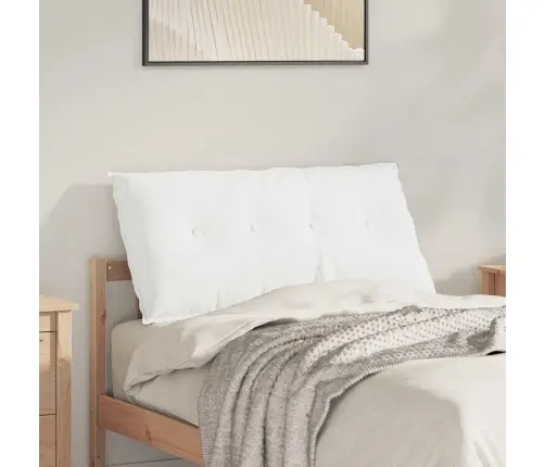 Atpakaļ Spilvens Balts 200 X 19 X 50 Cm Audums Vidaxl