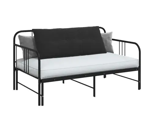 Atpakaļ Spilvens Melna 120 X 50 Cm Korduroja Audums Vidaxl