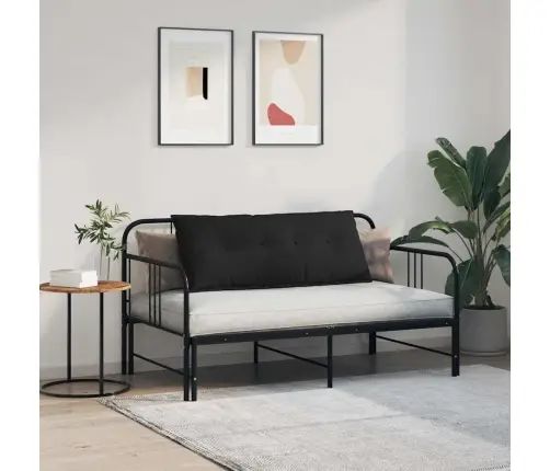 Atpakaļ Spilvens Melna 120 X 50 Cm Mikrofibra Vidaxl