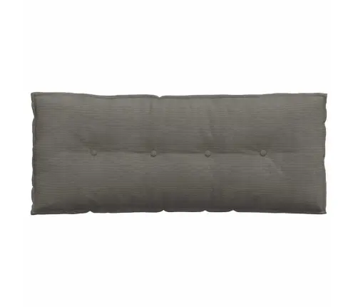 Atpakaļ Spilvens Gaiši Pelēks 120 X 50 Cm Korduroja Audums Vidaxl