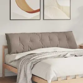 Atpakaļ Spilvens Pelēkbrūna 180 X 50 Cm Mikrofibra Vidaxl