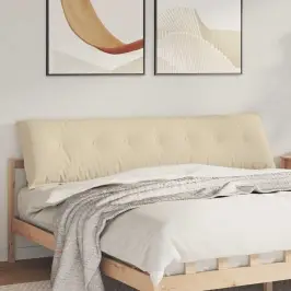 Atpakaļ Spilvens Krēmkrāsa 200 X 19 X 50 Cm Audums Vidaxl