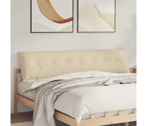 Atpakaļ Spilvens Krēmkrāsa 200 X 19 X 50 Cm Audums Vidaxl