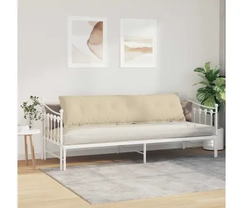 Atpakaļ Spilvens Krēmkrāsa 200 X 19 X 50 Cm Audums Vidaxl