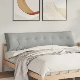 Atpakaļ Spilvens Gaiši Pelēks 200 X 50 Cm Mikrofibra Vidaxl