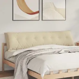 Atpakaļ Spilvens Krēmkrāsa 200 X 50 Cm Mikrofibra Vidaxl