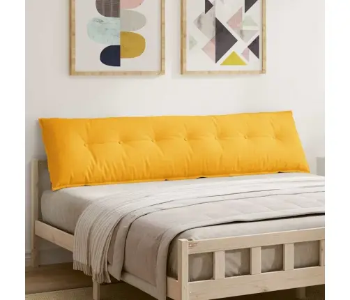 Atpakaļ Spilvens Gaiši Dzeltena 200 X 50 Cm Korduroja Audums Vidaxl