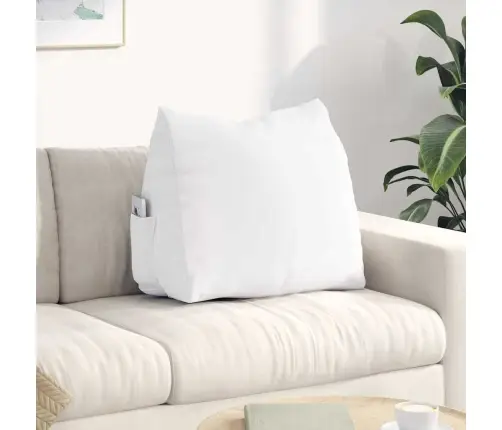 Atpakaļ Spilvens Balts 60 X 20 X 50 Cm Audums Vidaxl