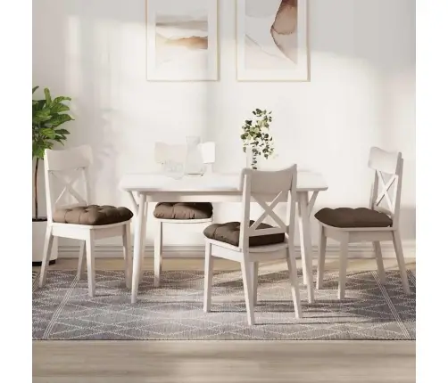 Sėdynių Pagalvėlės 4 Pcs Ruda 40 X 40 X 12 Cm Audinys