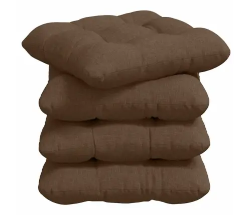 Sēdvietas Spilventiņi 4 Pcs Brūna 40 X 40 X 12 Cm Audums Vidaxl