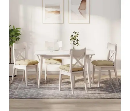 Sēdvietas Spilventiņi 4 Pcs Krēmkrāsa 40 X 40 X 12 Cm Audums Vidaxl