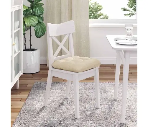 Sēdvietas Spilventiņi 4 Pcs Krēmkrāsa 40 X 40 X 12 Cm Audums Vidaxl