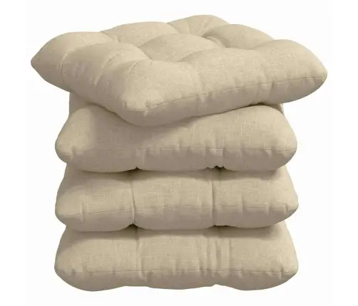 Sēdvietas Spilventiņi 4 Pcs Krēmkrāsa 40 X 40 X 12 Cm Audums Vidaxl